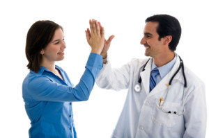 High Five Doctor and Patient